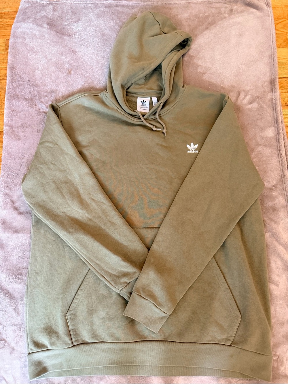 adidas Olive Green Trefoil Pullover Hoodie